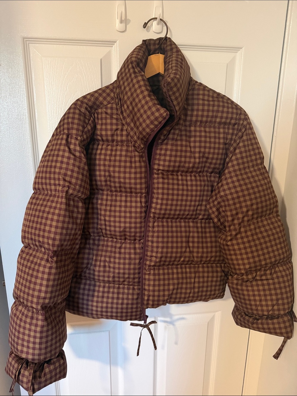 wild fable Brown Plaid Puffer Jacket